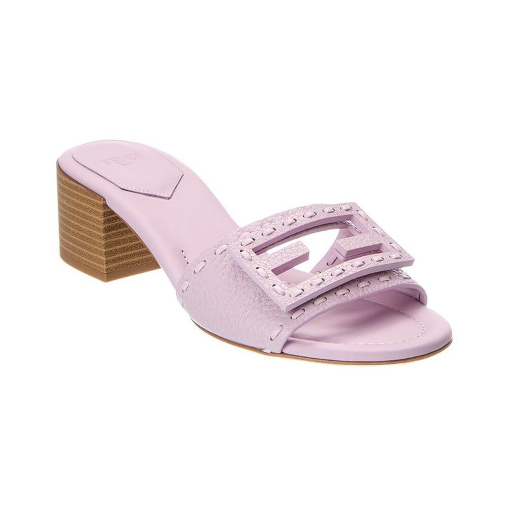 Fendi Baguette Leather Sandal, Purple